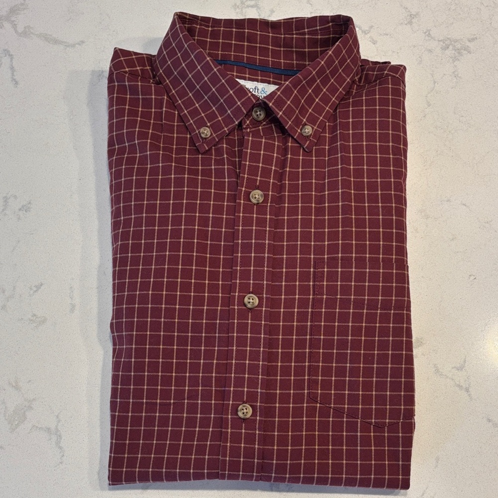 Croft & Barrow Maroon Checkered Men's Shirt